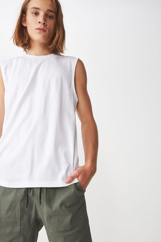 Sport Muscle T Shirt, WHITE