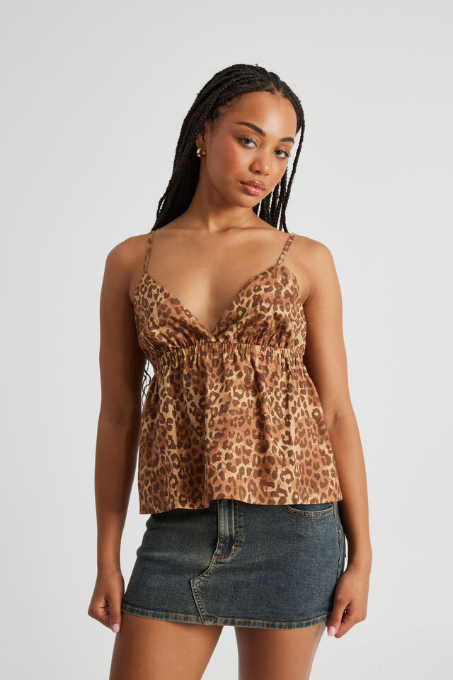 Charlotte Cross Over Cami, LEOPARD PRINT