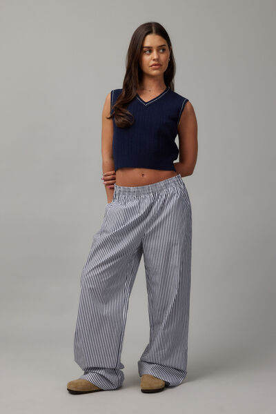 Tilly Relaxed Pant, NAVY STRIPE