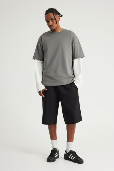 Authentics Baggy Track Short, BLACK