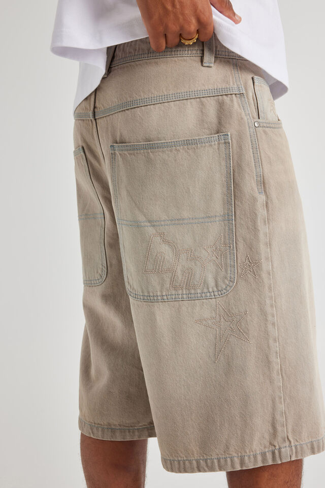 Half Half El Grande Denim Short, SANDY GREY