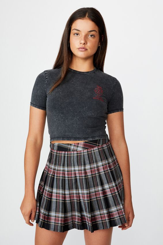 Pleated Skirt, BRIANNA BLACK CHECK