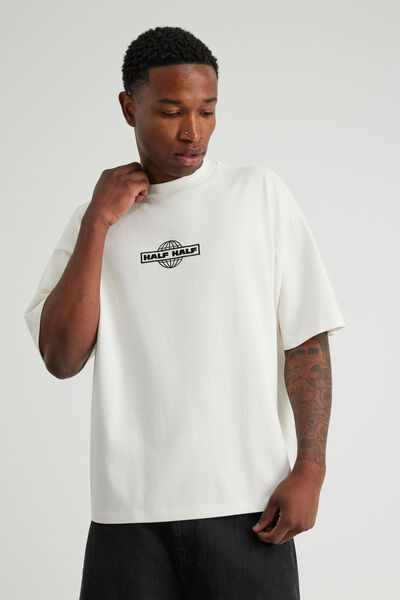 Half Half Heavyweight Box Fit Graphic Tshirt, HH CLOUD/WORLDWIDE PILL