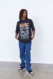 Oversized Music Merch T Shirt, LCN PER WASHED BLACK/ACDC