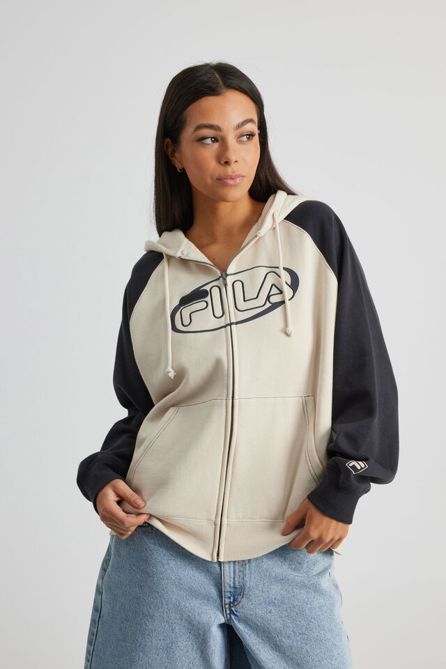 Fila Lcn Zip Through Hoodie, FILA LIGHT STONE/PHANTOM