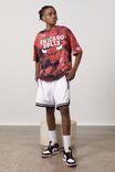 NBA Chicago Bulls Oversized T Shirt, LCN NBA RED TIE DYE/BULLS