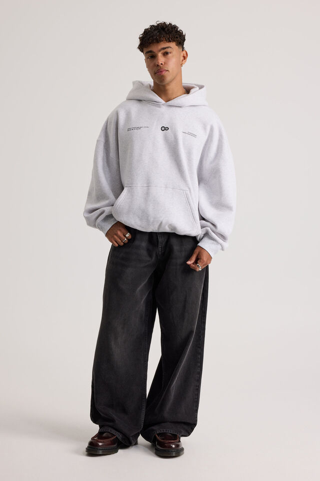 Open Gallery Hoodie, OG SILVER MARLE/OPEN GALLERY MOTIFS