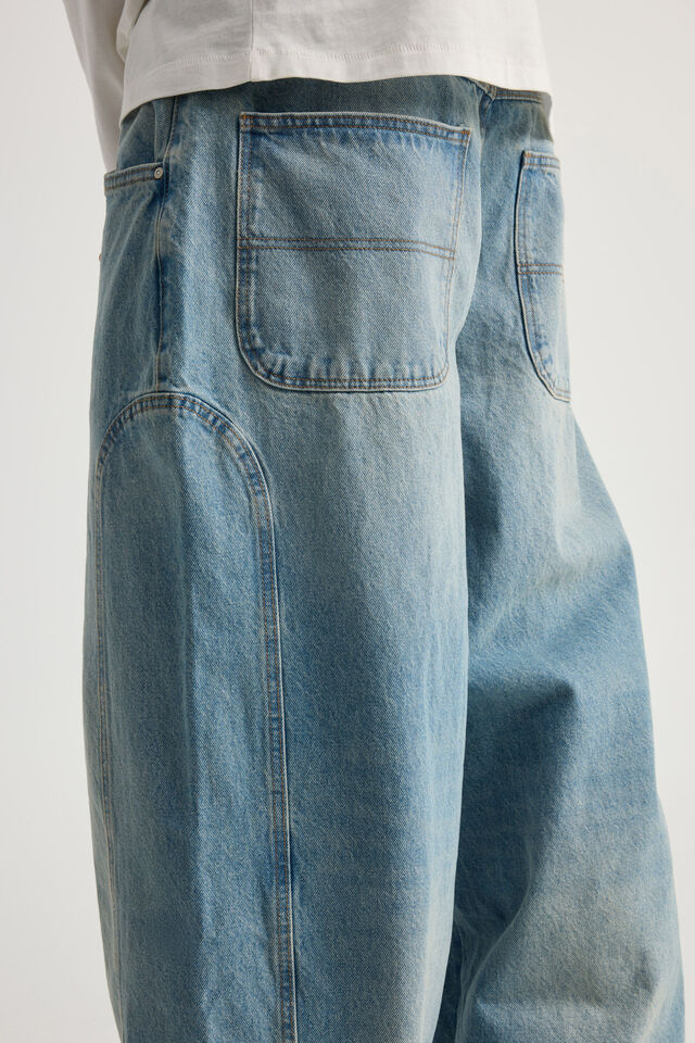 Open Gallery Barrel Leg Jean, OPEN BLUE