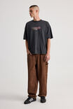 Half Half Baggy Painter Jean, BROWN - alternate image 2