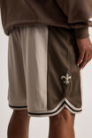 Nfl Basketball Short, LCN NFL BEIGE CEDAR/SAINTS PANELLED - alternate image 4