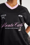 V Neck Sports Jersey, BLACK/MONTE CARLO - alternate image 4