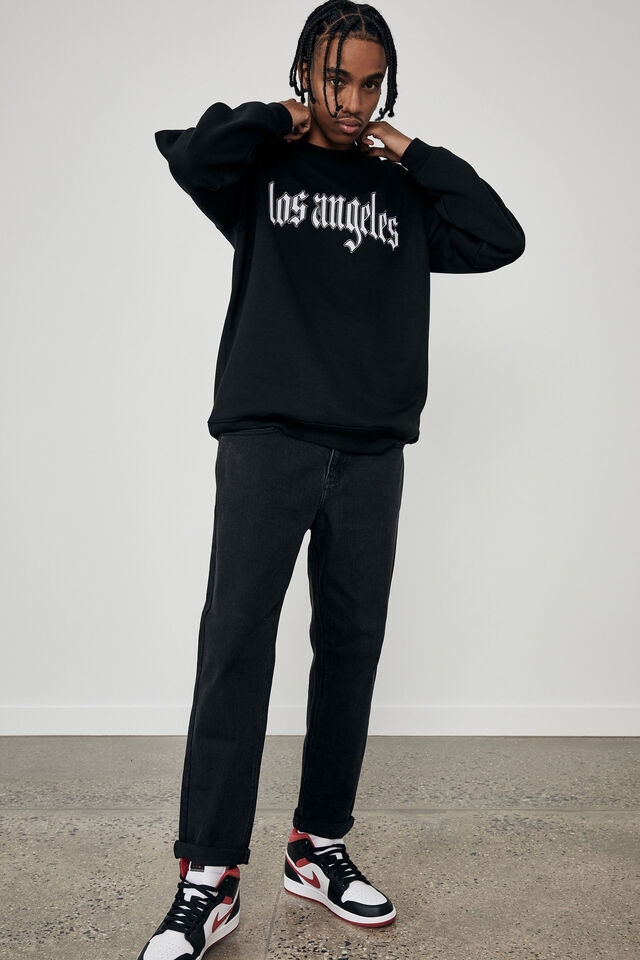 Elite Oversized Crew, BLACK/WHITE/LOS ANGELES