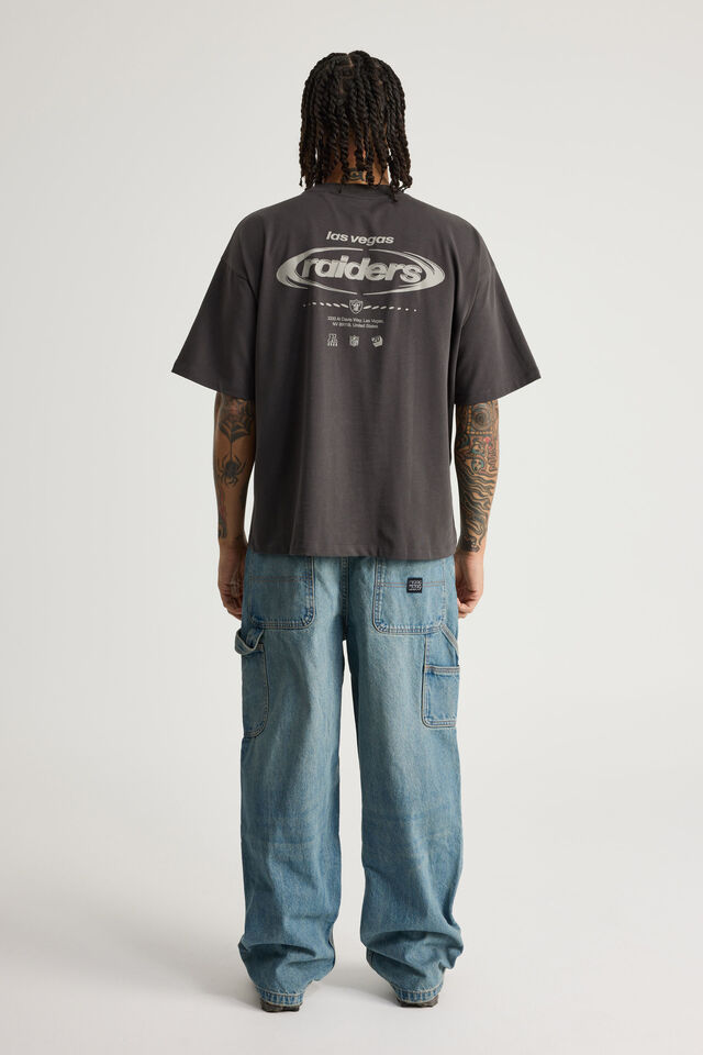 Half Half Baggy Painter Jean, NIAGARA BLUE