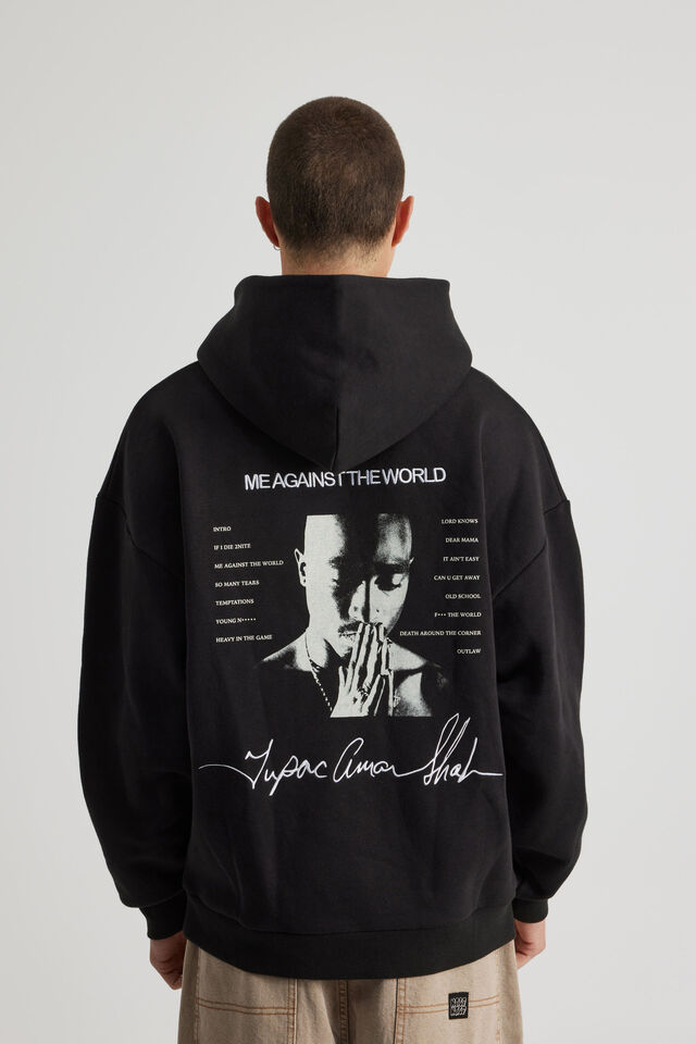 Music Merch Hoodie, LCN BRA BLACK/TUPAC MULTI IMAGE