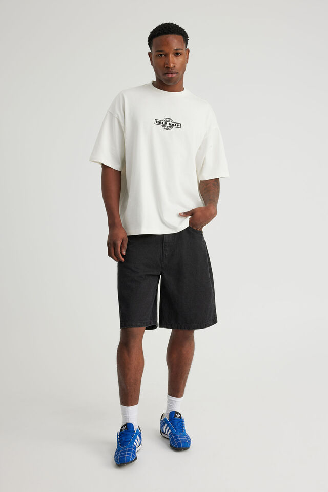 Half Half Heavyweight Box Fit Graphic Tshirt, HH CLOUD/WORLDWIDE PILL