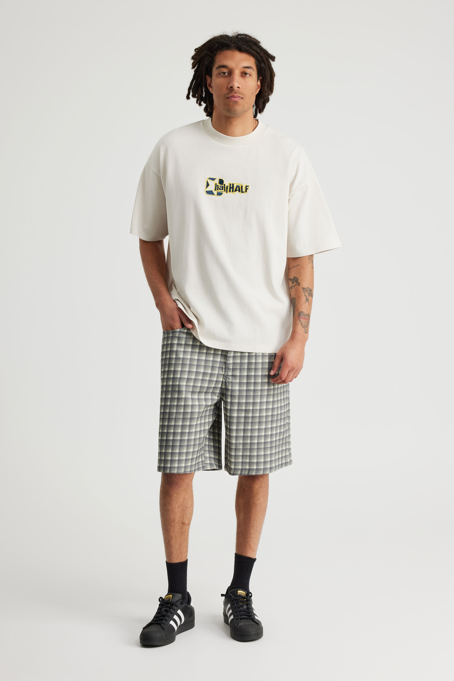 Half Half Painter Baggy Denim Short