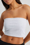 Crop Jersey Tube Top, SILVER MARLE - alternate image 4