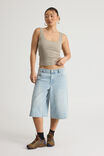 Textured Scoop Tank, SUNBLEACHED KHAKI - alternate image 2