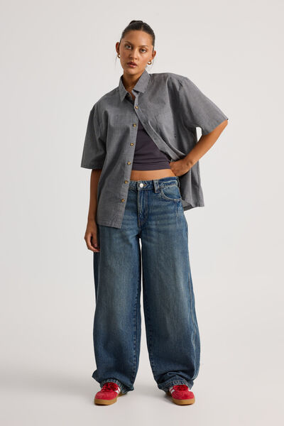 Panelled Barrel Jean, DIRTY INDIGO