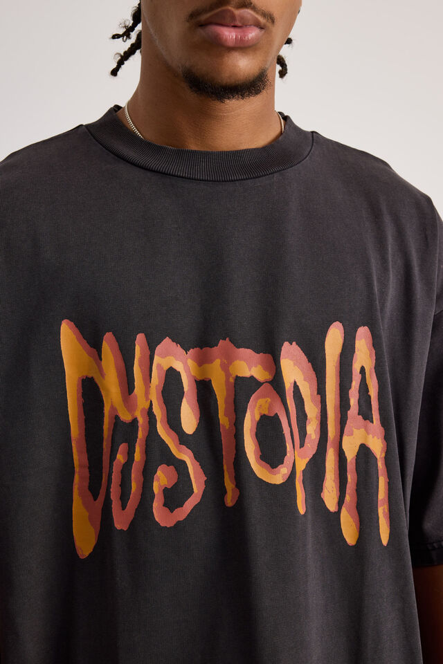 Notion Heavy Weight Box Fit Graphic Tshirt, NTN BLACK ACID/DYSTOPIA