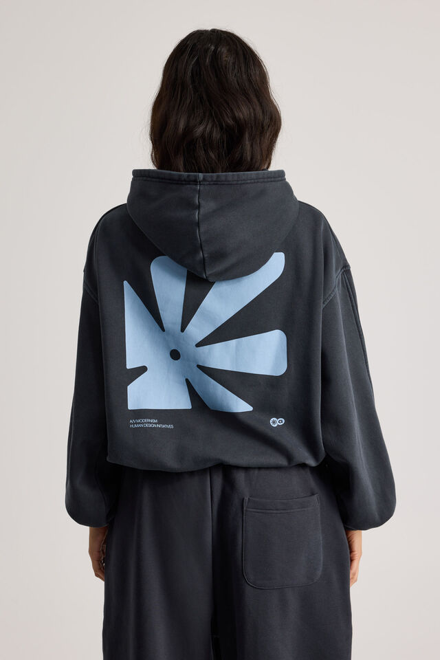 Open Gallery Boxy Hoodie, ICED LAGOON/ OG BLUE MIST