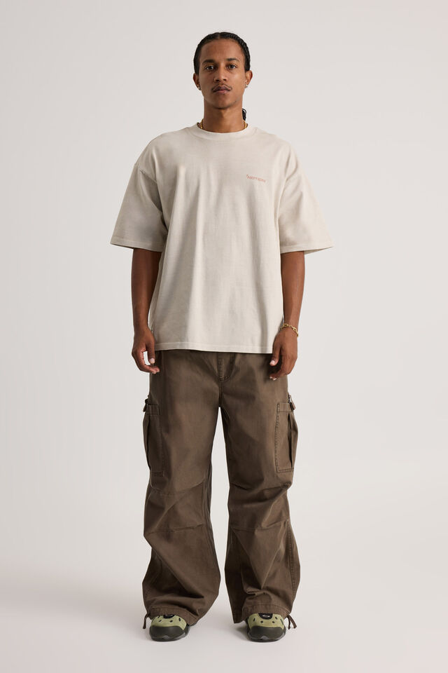 Notion Heavy Weight Box Fit Graphic Tshirt, NTN WASHED SAND/MOON LANDING