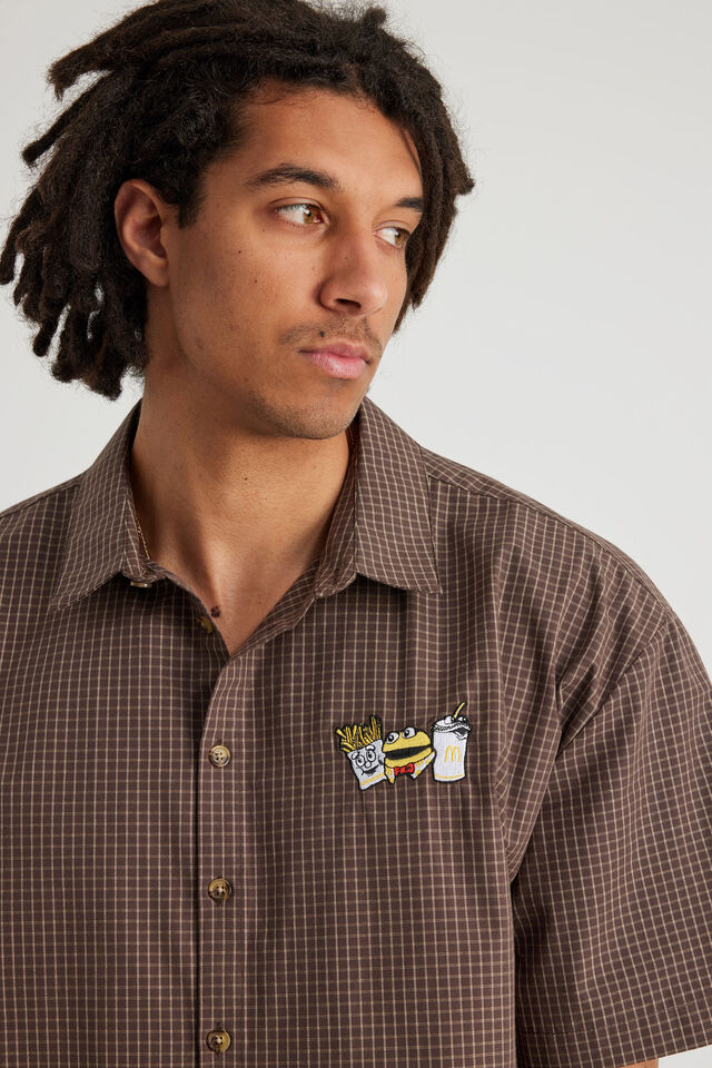 Lcn Mcdonalds Boxy Cropped Short Sleeve Shirt, LCN MCDONALDS BUDDIES BRACKEN CHECK
