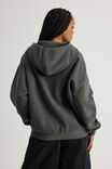 Allie Zip Through Slouchy Hoodie, WASHED BLACK/BUTTERFLY - alternate image 4