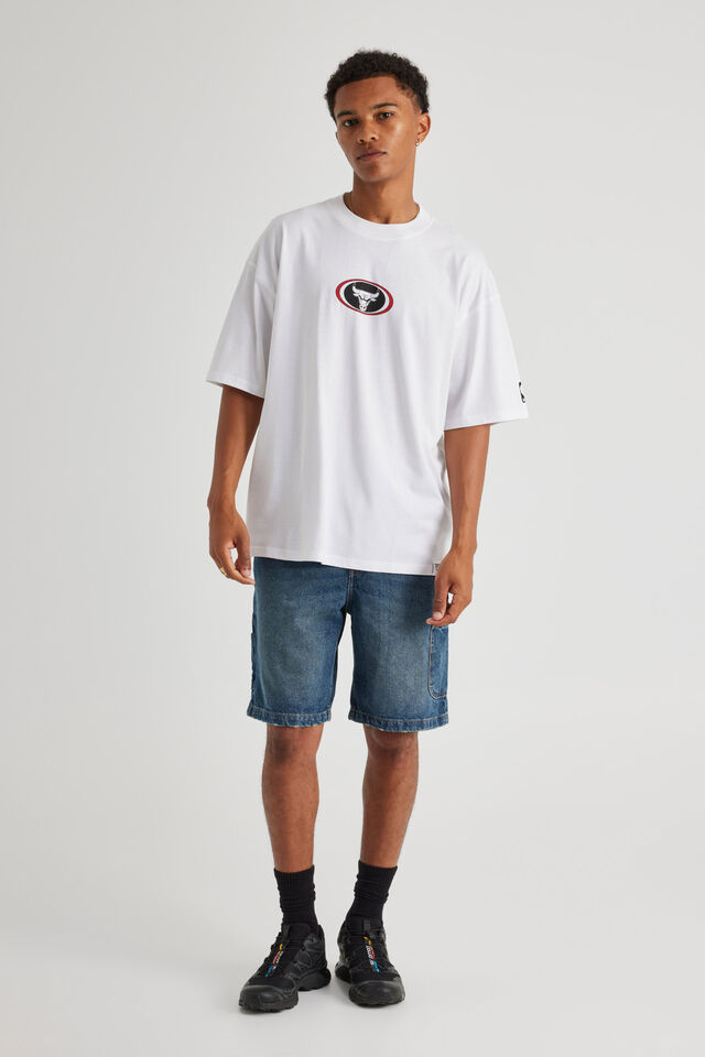 Box Fit Nba T Shirt, LCN NBA WHITE/BULLS Y2K