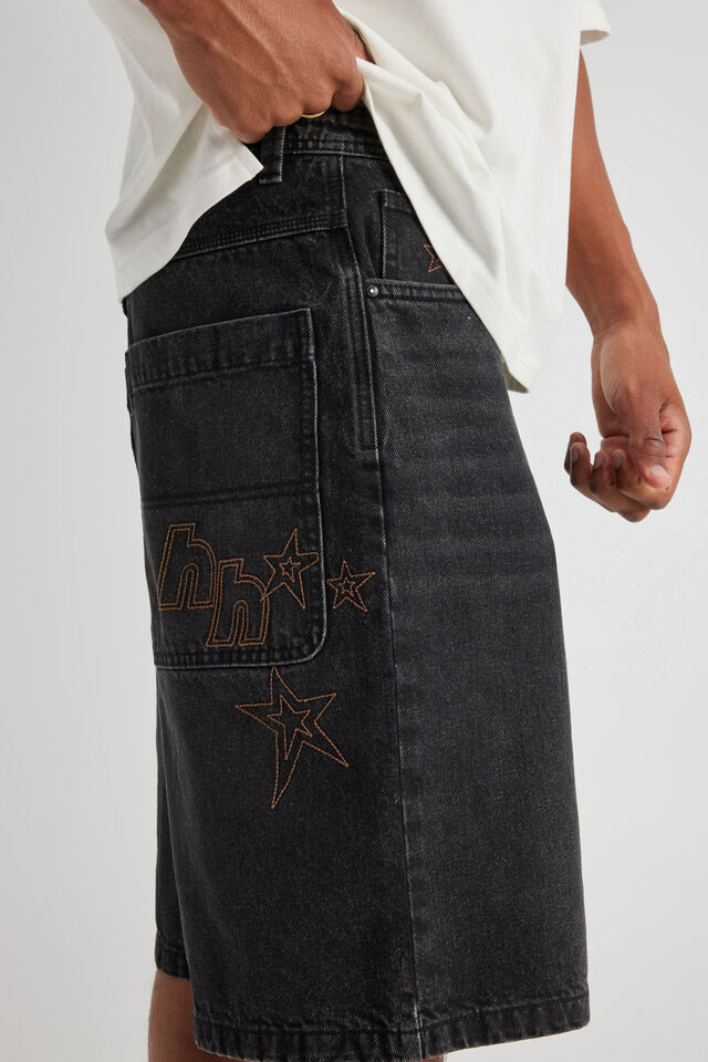 Half Half El Grande Denim Short, VINTAGE BLACK