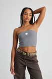 Longline Graphic Bandeau, WASHED STEEL/HEART - alternate image 1