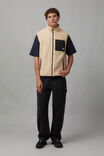 Half Half Sherpa Vest, SAND - alternate image 2