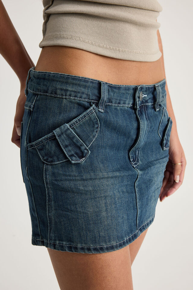 Dakota Denim Skirt, VINTAGE INDIGO