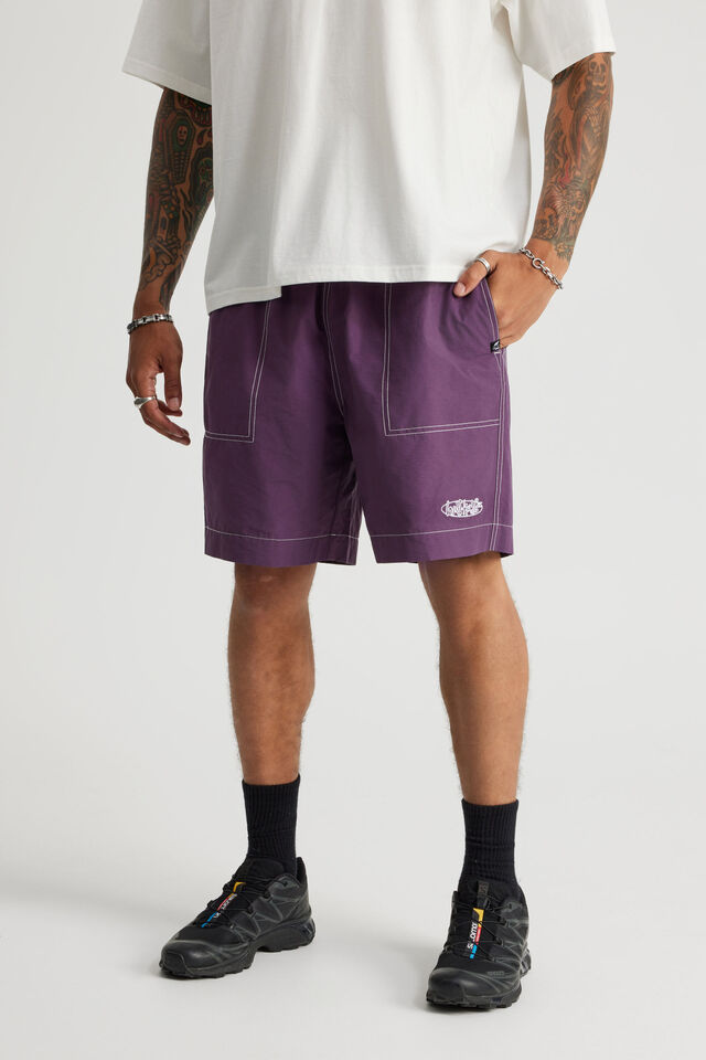 Half Half Pull On Short, DEEP GRAPE