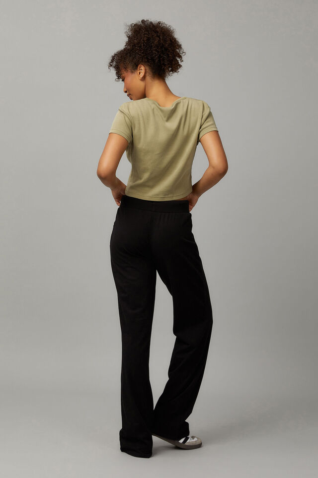 Lightweight Straight Leg Trackpant, BLACK