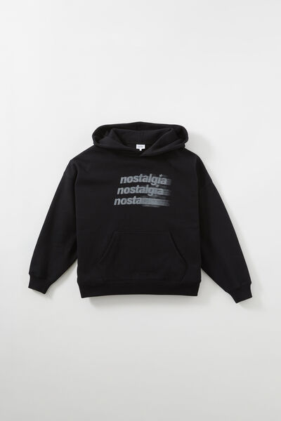 Harley Slouchy Hoodie, BLACK/NOSTALGIA