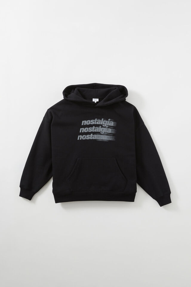 Harley Slouchy Hoodie, BLACK/NOSTALGIA