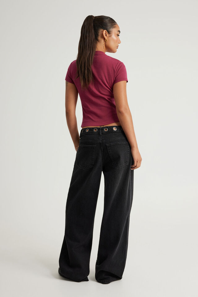 Mid Rise Baggy Jean, REBOOT BLACK