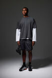 Nfl Basketball Short, LCN NFL BLACK/RAIDERS BLACK STEALTH - alternate image 2