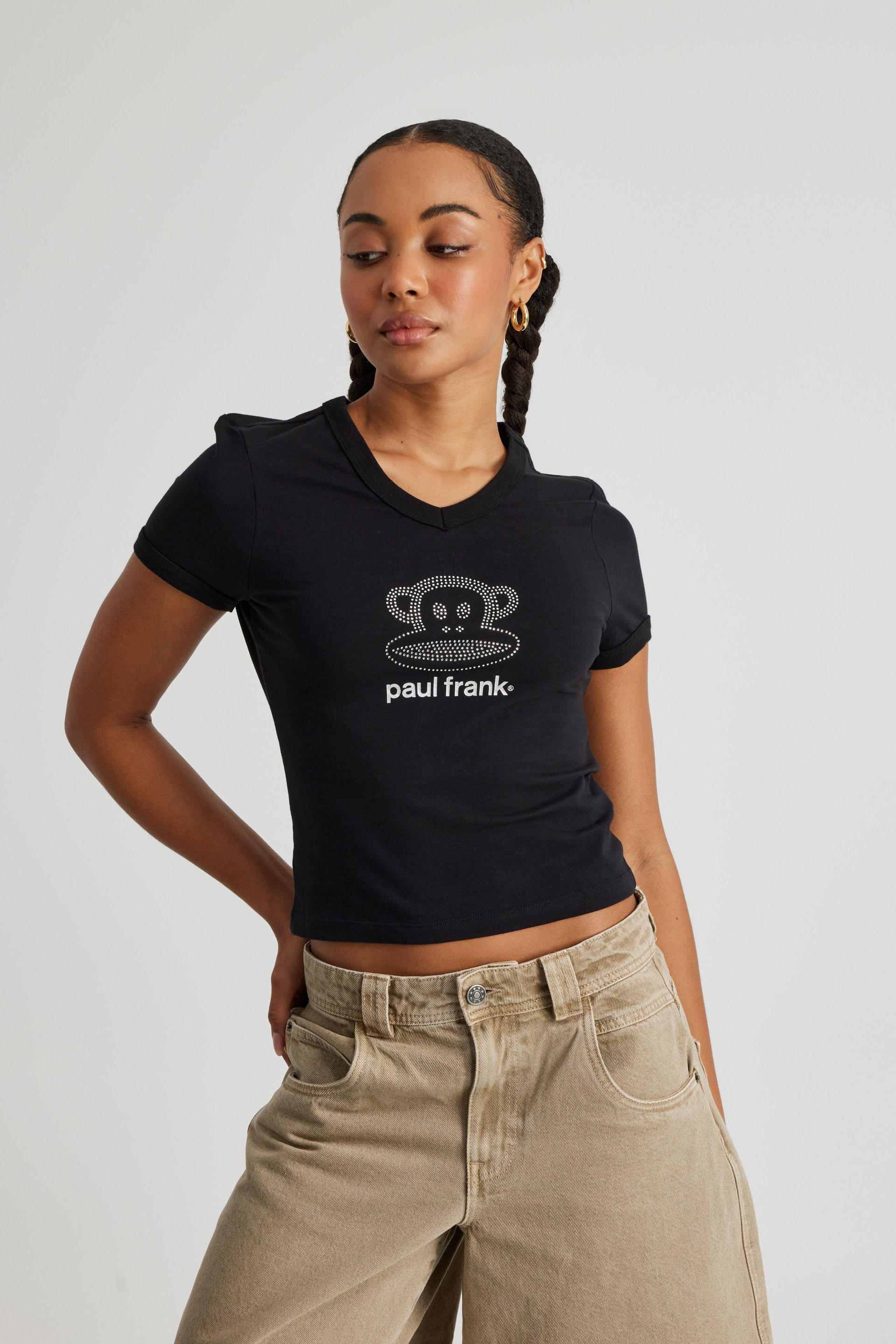 Lcn Paul Frank Fitted V Neck Tee