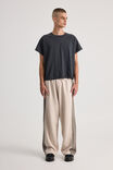 Boxy Cropped Raglan Tshirt, WASHED SLATE - alternate image 2