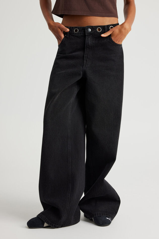 Mid Rise Baggy Jean, REBOOT BLACK