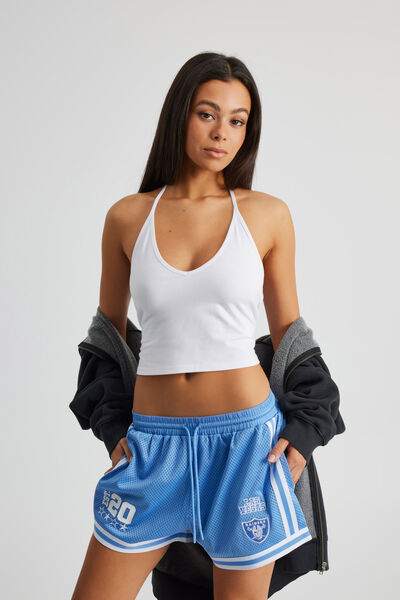 Milly V Neck Halter Top, WHITE