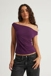 Soft Washed Off Shoulder Top, SYRAH - alternate image 4