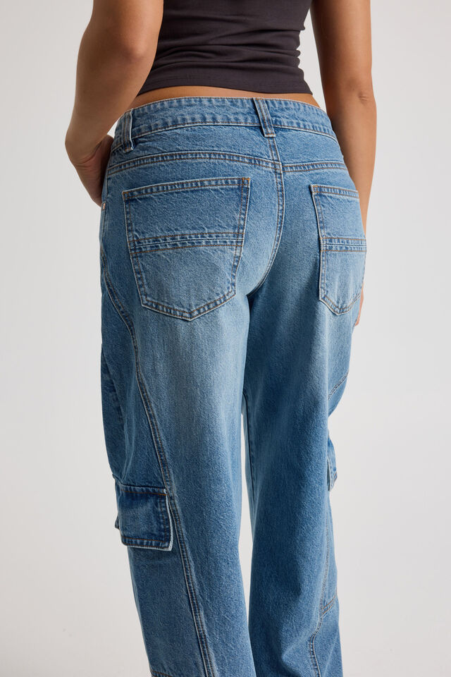 Mid Rise Cargo Jean, TEXAS BLUE