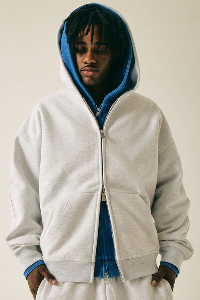 Authentics Premium Zip Through, SILVER MARLE