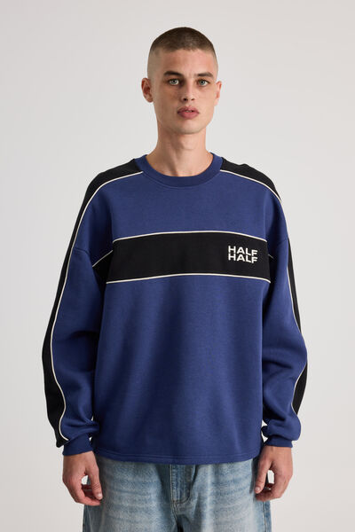 Half Half Sports Crew, HH AIR FORCE BLUE/SPORT SPLICE