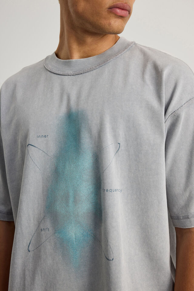 Notion Boxy Cropped Heavyweight Tshirt, NTN WASHED CONCRETE/FREQUENCY SHIFT