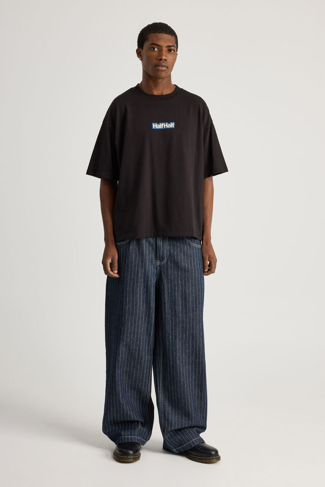 Half Half Heavyweight Box Fit Graphic Tshirt, HH BLACK/BOLT ON