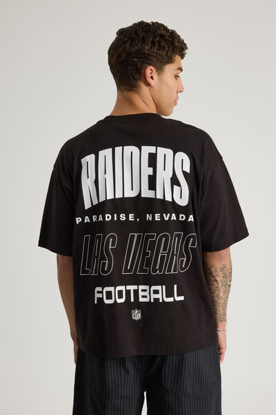 Box Fit Nfl Tshirt, LCN NFL BLACK/RAIDERS TEXT